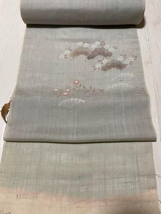 小紋 銀通し 全体柄 黒鳶色 正絹 反物.015t81 黒地蔦文様小紋着物